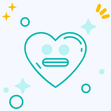 Mutlu Sevgililer Günü çizgisi beyaz arka planda izole edilmiş kalp ikonu. Aşk kartı. Düğün ya da tebrik kartı aşkı. Renkli taslak konsepti. vektör.