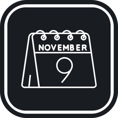 Kasım 8 simgesi, günlük tarih takvimi, basit biçim