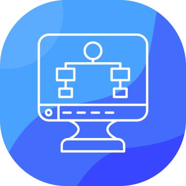 Bilgisayar ekranı. Web simgesi basit illüstrasyon