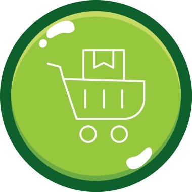 Sepet arabası simgesi, basit vektör illüstrasyonu