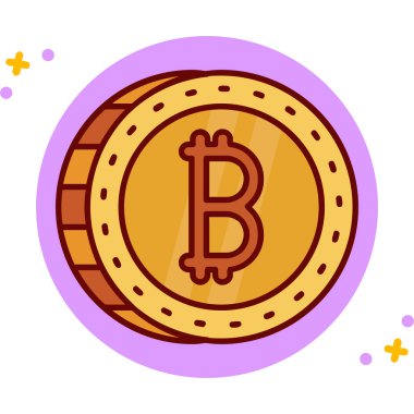 Bitcoin web simgesi, vektör illüstrasyonu
