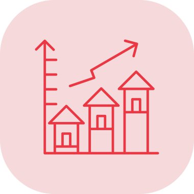 Kırmızı ev simgesinin vektör illüstrasyonu