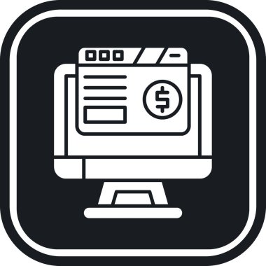 bilgisayar izleme simgesi, vektör illüstrasyonu