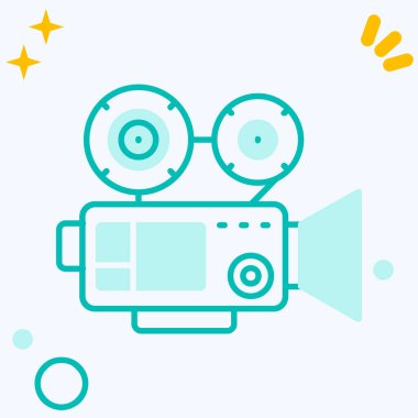 Video kamera. Web basit illüstrasyonu