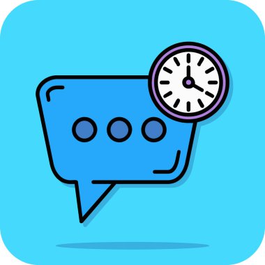 Saat vektör illüstrasyon tasarımı ile sohbet balonu