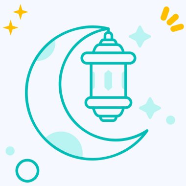 Ay gecesi simgesi, vektör illüstrasyonu