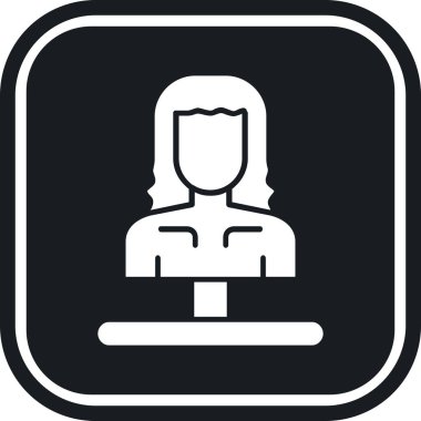 Moda Biçimli İzole Arkaplanda Kadın Avatar Simgesi