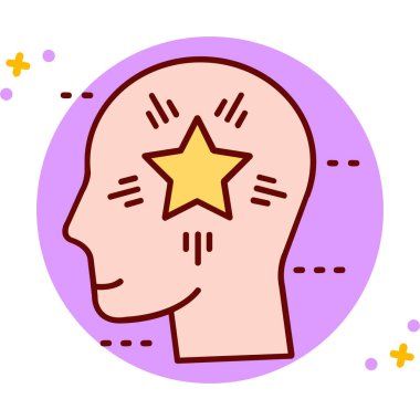 kafa, insan, akıl, kafa, zihin düz simgesi doldurulmuş