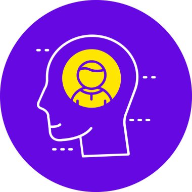 Kabarcık içinde kafası olan bir adamın vektör çizimi