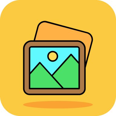 Beyaz arkaplanda vektör resmi düz simgesi