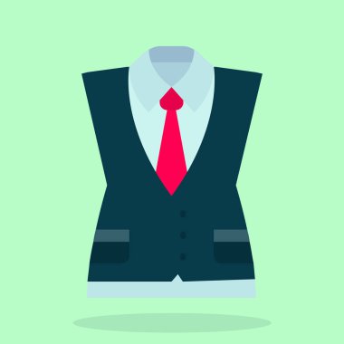 İş elbisesi giymiş bir iş adamının düz vektör çizimi.