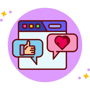 sosyal medya vektör illüstrasyon tasarımı olan kalp