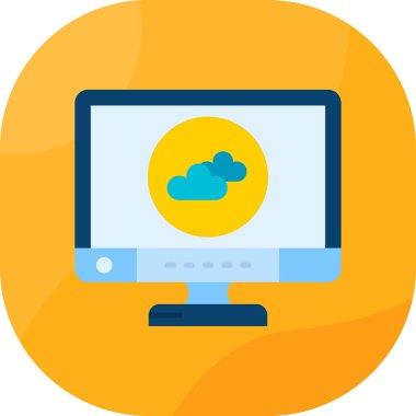 Düz biçimli bulut hesaplama simgesi