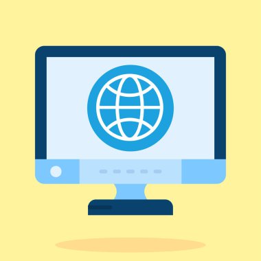 İnternet web simgesi, vektör illüstrasyonu