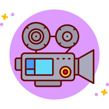 film kamerası simgesi, vektör illüstrasyon tasarımı