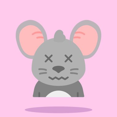 Sevimli çizgi film fare ikonu. Hayvanın düz çizimi. simge vektör işareti