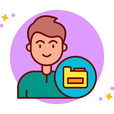 Elinde bozuk para ve zarf vektör illüstrasyonu olan bir adam.