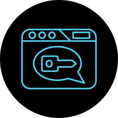 Mavi ve beyaz bir ikonun vektör illüstrasyonu