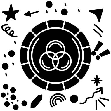 Glyph vektöründe uzay roket simgesi.