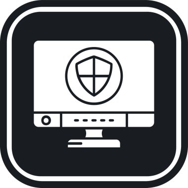 Bilgisayar monitörü. Web simgesi basit illüstrasyon