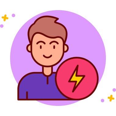 Şimşek simgesi olan adam, vektör çizimi