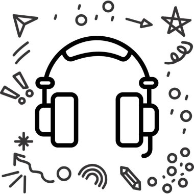 kulaklık simgesi, vektör illüstrasyonu