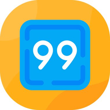 9 numaralı simge, basit vektör illüstrasyonu