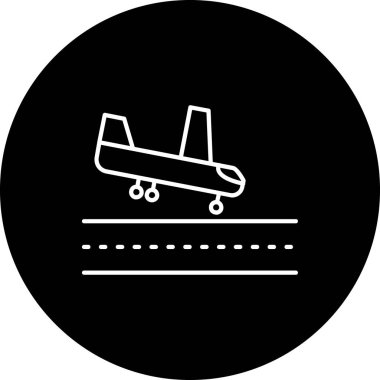Runway web simgesi, vektör illüstrasyonu