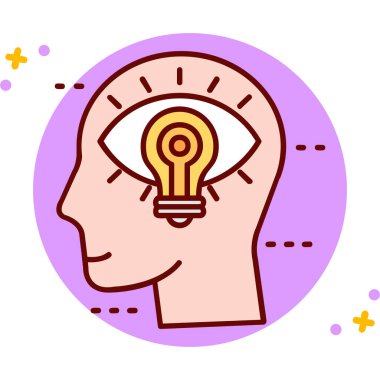 Beyin fikri yaratıcılık simgesi - özet biçimi