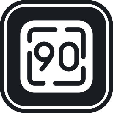 9 0. 9 simgesinin vektör illüstrasyonu