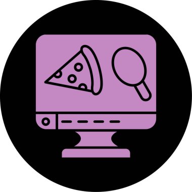 pizza. Web simgesi basit tasarım