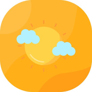 Trendy düz stil simgesinde bulut.