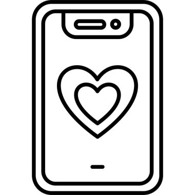 mobil aşk simgesi. beyaz arkaplanda izole edilmiş web tasarımı için taşınabilir kalp vektörü simgesi