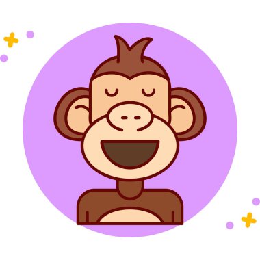 maymun yüz ifadesi simgesi ile doldurulmuş dış hat biçimi