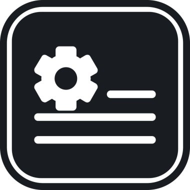 Dişli vektör simgesi. Resim Stili düz simgesi bir yuvarlatılmış kare düğme, açık gri ve siyah renkleri semboldür