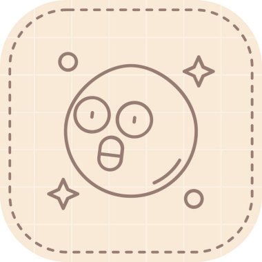 Satürn gezegeninde beyaz arka planda izole edilmiş güneş yıldızları ikonu var. Renkli taslak konsepti. vektör.