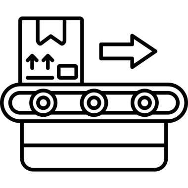 Konveyör bant simgesi, anahat stili