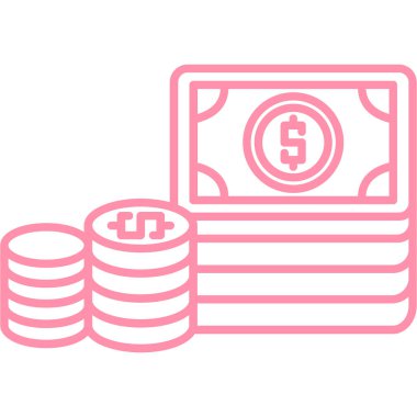 Dolar çizgisi biçim vektör çizimi tasarımı olan sikkeler