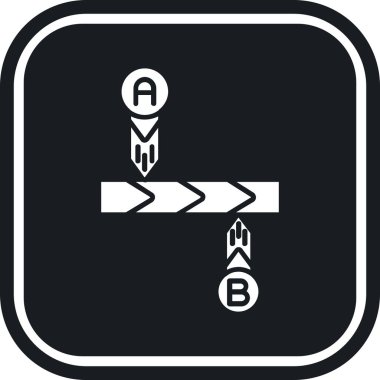 Modern b 'nin vektör illüstrasyonu yol simgesinden yoksun