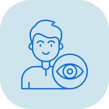 Bir erkek simgesi ile göz, basit vektör illüstrasyonu