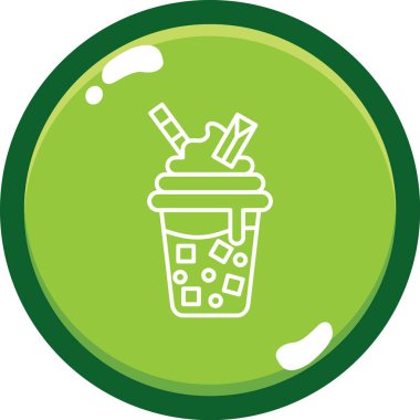 Yeşil bir fincan kahvenin vektör çizimi