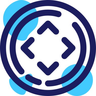 Dairesel işareti olan yuvarlak bir simgenin vektör simgesi