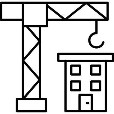 mimari yapı yapı ikonu ana hatlar biçiminde