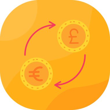 Dolar değişimi düz simgesi, vektör illüstrasyonu