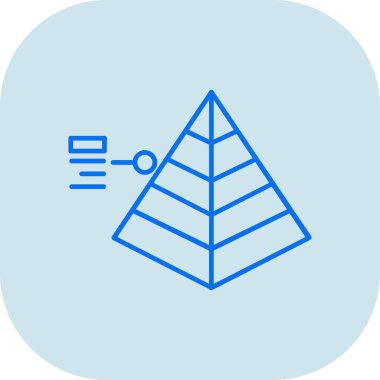 piramit, piramit, piramit, piramit piramidi düz çizgi biçiminde simge.