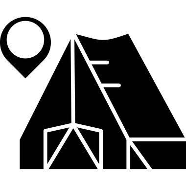 çadır kamp sembolü, vektör illüstrasyonu