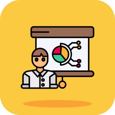 iş analizi düz çizgi simgesi