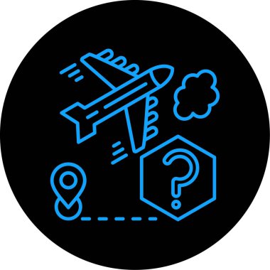 Uçak ve seyahat simgesinin vektör illüstrasyonu