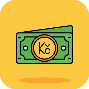 Dolar parası düz simgesi sarı arkaplan, vektör, illüstrasyon izole