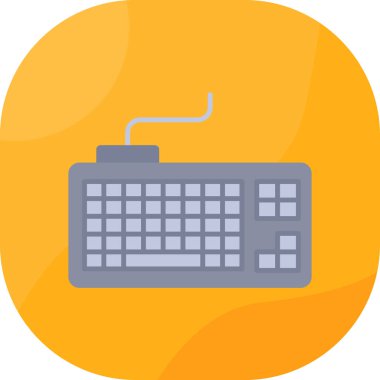 bilgisayar klavyesi düz simgesi, vektör illüstrasyonu